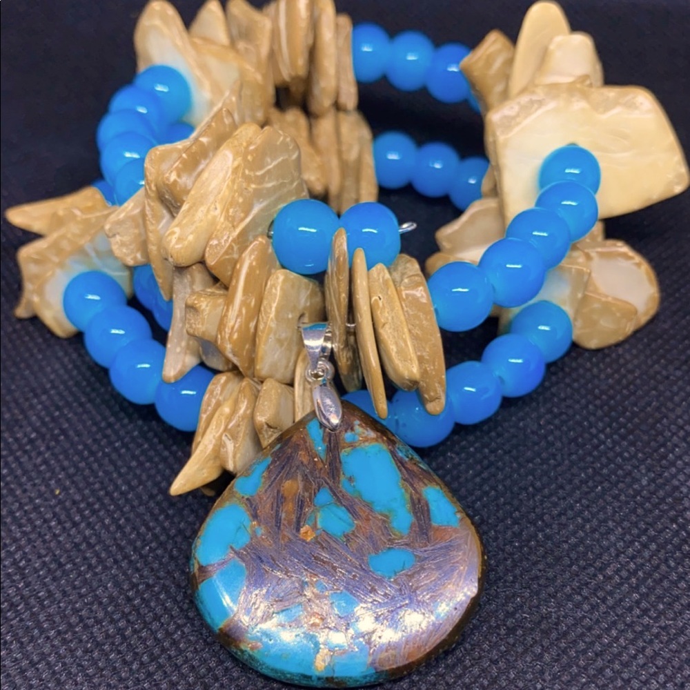 Chunky Wrap Around Bracelet with Pendant